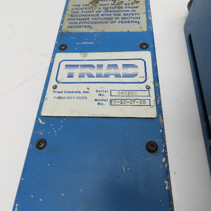 Triad TR-12-2F-20 Safety Light Curtain Sensor Transmitter & Receiver Pylon Set