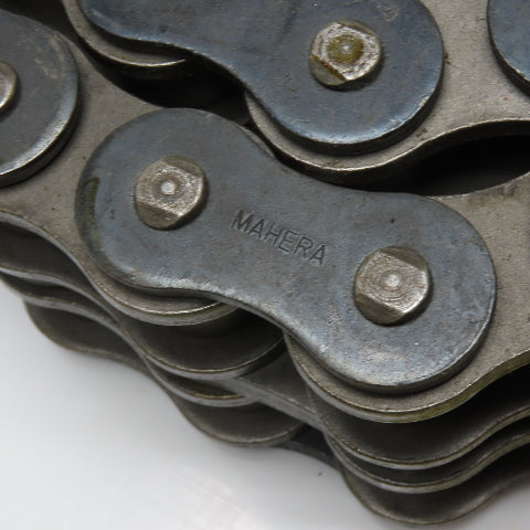 Mahera No. 100 Double Strand Riveted Roller Chain W/ Connecting Links 65"