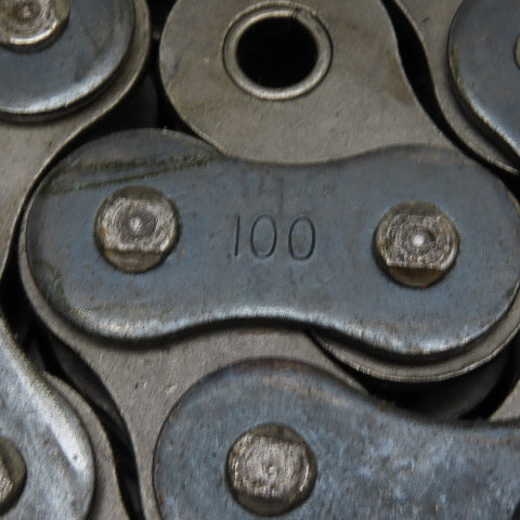 Mahera No. 100 Double Strand Riveted Roller Chain W/ Connecting Links 65"