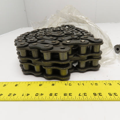 Mahera No. 100 Double Strand Riveted Roller Chain W/ Connecting Links 65"