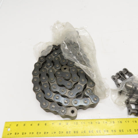 Mahera No. 100 Double Strand Riveted Roller Chain W/ Connecting Links 65"