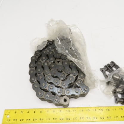 Mahera No. 100 Double Strand Riveted Roller Chain W/ Connecting Links 65"