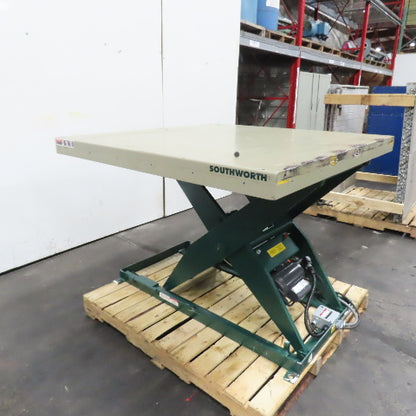 Southworth LS4-36 2-Ton 4000LB 48" x 48" Scissor Lift Table 115V 1Ph 43" Lift