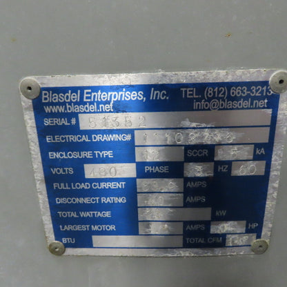 Blasdel N/A 29.5 x20"x17" ID Chamber Industrial Infrared Oven 480V 3Ph 30A 24kW