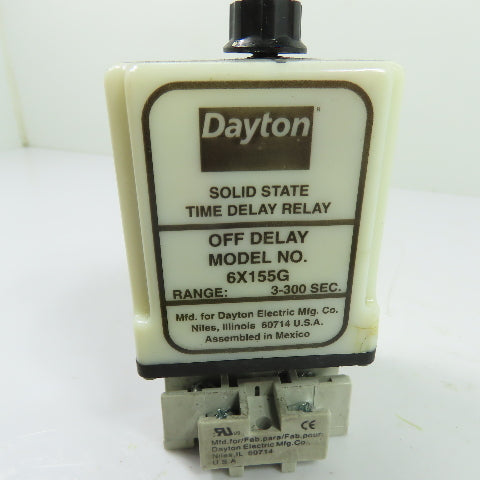 Dayton 6X155G Solid State Time Delay Relay 3-300 Sec 120/240V