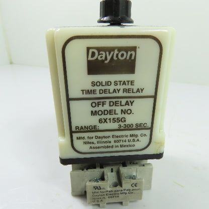 Dayton 6X155G Solid State Time Delay Relay 3-300 Sec 120/240V