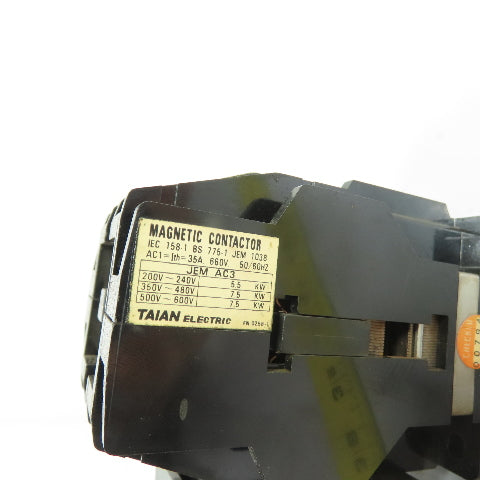 Taian C-20G 35A 3-Pole Magnetic Contactor W/RH-18/3M Overload Relay 660V
