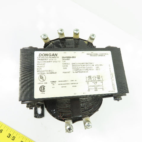 Dongan 50-0500-053 0.5KVA Control Transformer 240/480V Pri 120V Sec
