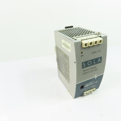SOLA SDN 5-24-100 4VDC 5A Industrial DIN Rail Power Supply 115/230VAC Input