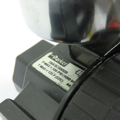 Parker 16A3C0009 Pneumatic Air Filter Regulator Lubricator 150PSI 1/2" NPT
