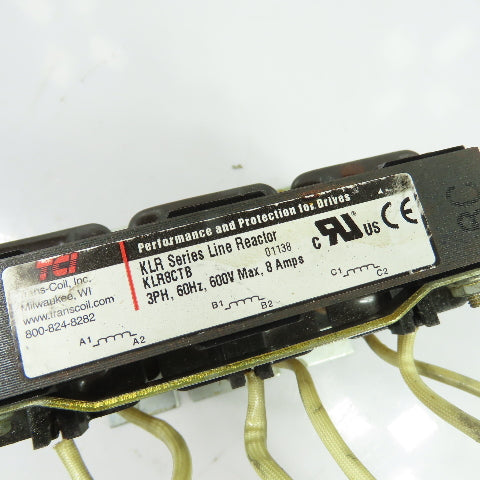 TCI KLR8CTB 8A 3Ph AC Line Reactor 600VAC 60Hz