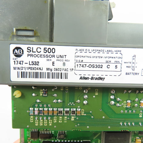 Allen-Bradley 1747-L532 SLC 500 5/03 CPU Processor Unit Ser E Rev 8 W/1747-OS302