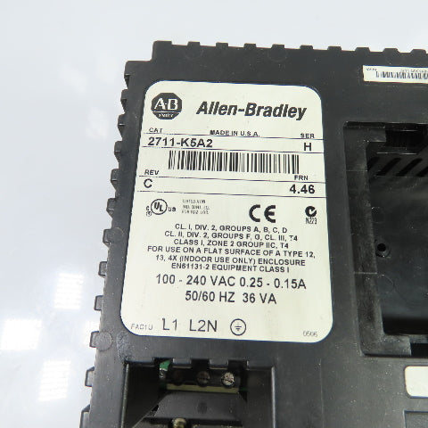 Allen-Bradley 2711-K5A2 PanelView 550 Operator Interface Ser H FRN 4.48 Rev C