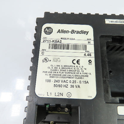 Allen-Bradley 2711-K5A2 PanelView 550 Operator Interface Ser H FRN 4.48 Rev C