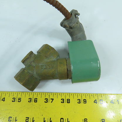 ASCO X8222A4909473 3/4" 2-Way Brass Angle Body Steam/Oil Solenoid Valve 120V