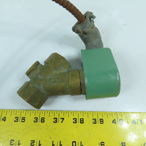 ASCO X8222A4909473 3/4" 2-Way Brass Angle Body Steam/Oil Solenoid Valve 120V