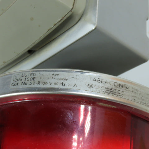 Edwards 874-N5 52-R Rotating Red Beacon & Audible Horn Combination Signal 120V
