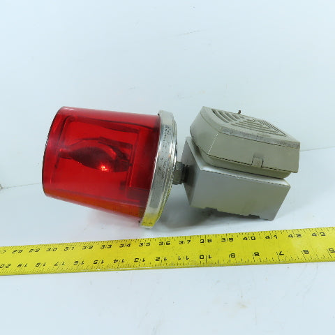 Edwards 874-N5 52-R Rotating Red Beacon & Audible Horn Combination Signal 120V