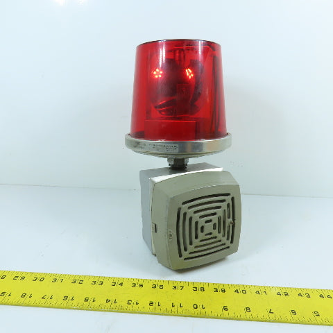 Edwards 874-N5 52-R Rotating Red Beacon & Audible Horn Combination Signal 120V