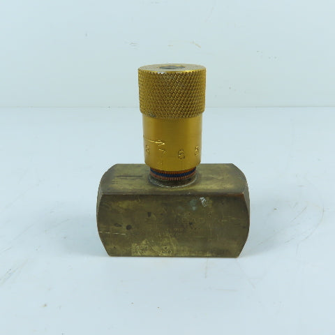 Deltrol EN35B 3/4" NPT Brass Inline Adjustable Needle Flow Control Valve