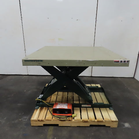Southworth LS4-36 48" x 48" 2-Ton 4000LB Scissor Lift Table 115V 1Ph 43"Lift