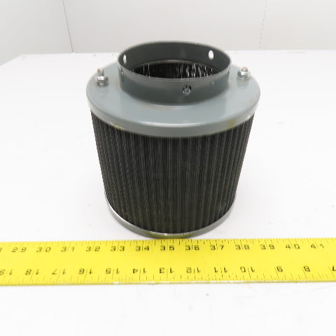 4" Cylindrical Pleated Air Intake Filter Element w/Flange Mount