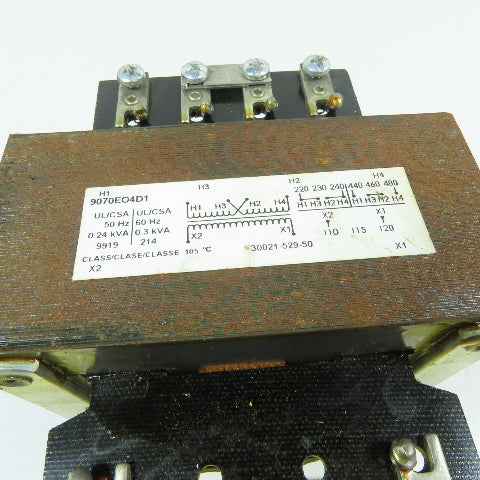 Square D 30021-529-50 9070EO4D1 Control Transformer 0.3KVA 240/480V-120V
