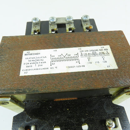 Square D 30021-529-50 9070EO4D1 Control Transformer 0.3KVA 240/480V-120V