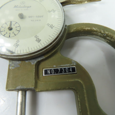 Mitutoyo 2416 7304 Dial Thickness Gage .001-1.000" Flat Anvil