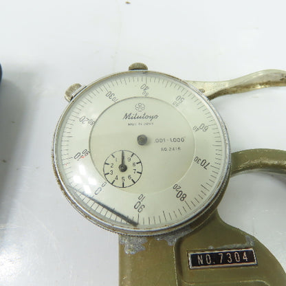 Mitutoyo 2416 7304 Dial Thickness Gage .001-1.000" Flat Anvil