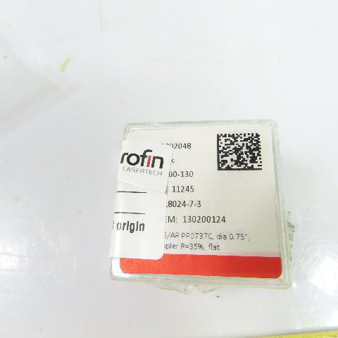 Coherent 130200124 Flat Laser Output Coupler Mirror BK7 R=35% 1064nm 3/4in Dia