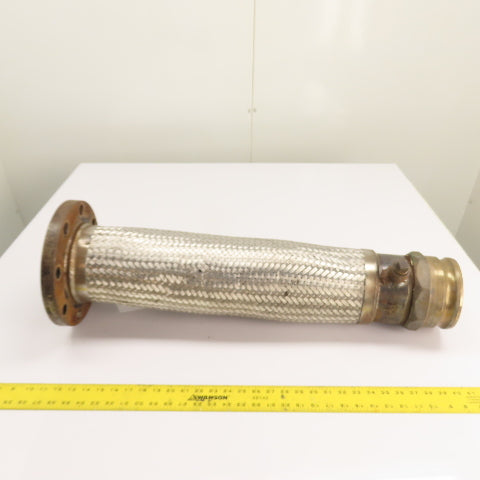 5-1/2" Flanged Braided Stainless Steel Flexible Metal Hose W/ Camlock Fitting