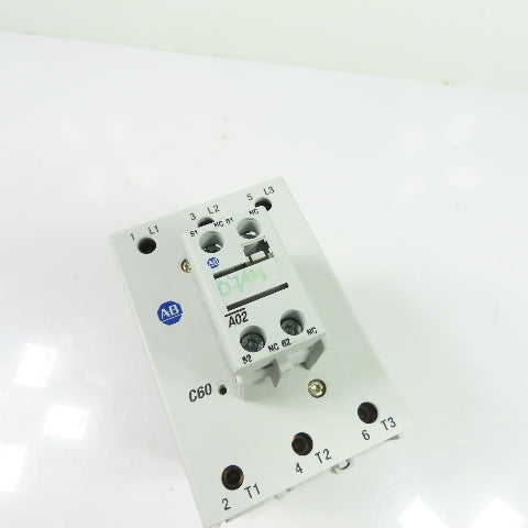 Allen-Bradley 100-C60D*00 60A 3-Pole IEC Contactor 24VDC Coil 600V Ser B