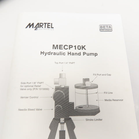 Martel MECP10K Hydraulic Pressure Calibrator Kit Gage Will Not Turn On