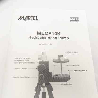 Martel MECP10K Hydraulic Pressure Calibrator Kit Gage Will Not Turn On