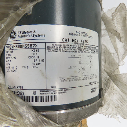 GE Motors 4725 5KH32DN5587X 1/4HP AC Electric Motor 115V 1Ph 1725RPM 48Y Frame