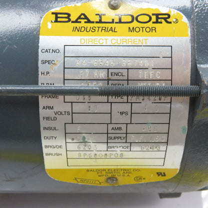 Baldor 34-6545-3674G1 1/2HP DC Electric Motor 90V 1750RPM TEFC