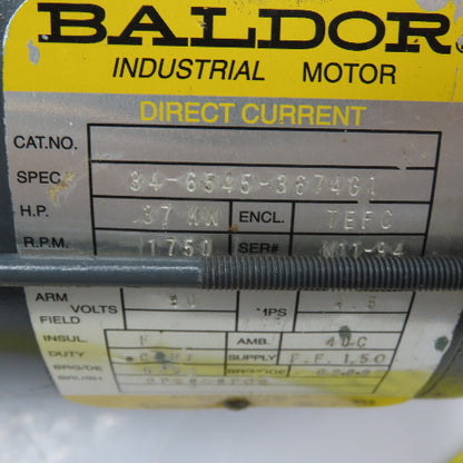 Baldor 34-6545-3674G1 1/2HP DC Electric Motor 90V 1750RPM TEFC