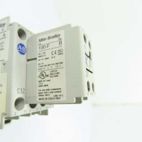 Allen-Bradley 100-C12E*10 12AIEC Contactor 24VDC Coil w/ 100-F Auxiliary Contact