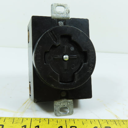 Hubbell 30A 3-Pole Twist-Lock Receptacle W/Weatherproof Spring Cover 600VAC