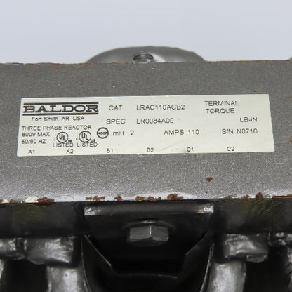 Baldor LRAC110ACB2 3Ph Three Phase Line Reactor 110A 600V Max 0.2 mH 50/60Hz