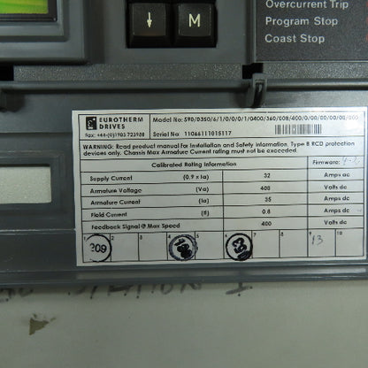 Eurotherm 590/0350/1/6 590 Link Series DC Drive Door Controller Board 480VAC