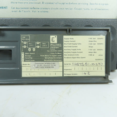 Eurotherm 590DC/00/000 590 Link Series DC Drive Door Controller Board 480VAC