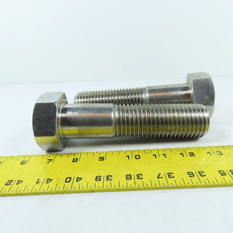 S30400 1-1/2"-6 x 6" Stainless Steel Hex Bolt Lot Of 2