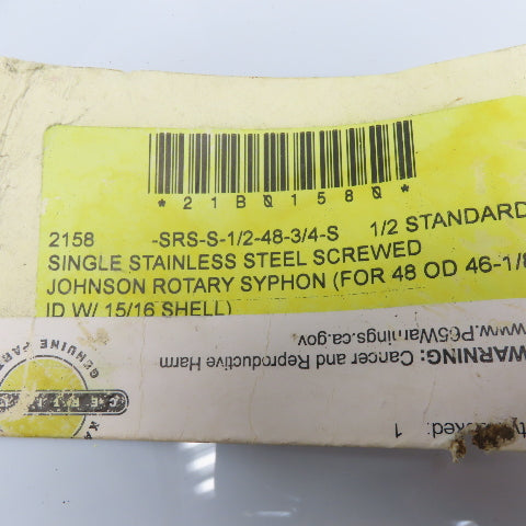 Johnson 2158-SRS-S-1/2-48-3/4-S Rotary Syphon 3/4" NPT 1/2 Standard