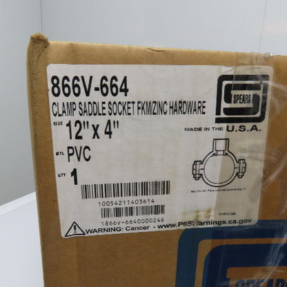 Spears 866V-664 12" x 4" Sch 80 PVC Clamp Saddle Socket Kit