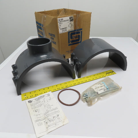 Spears 866V-664 12" x 4" Sch 80 PVC Clamp Saddle Socket Kit