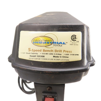 Northern Industrial RDM1301BN 5-Speed Bench Top Drill Press 1/2" Chuck 120V 1Ph