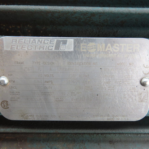 Reliance Electric P25G4903 20HP AC Electric Motor 230/460V 3Ph 256T 1760RPM