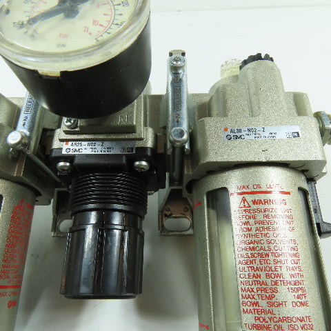 SMC AC25-N02-Z Air Filter Regulator Lubricator FRL 1/4" NPT 150 PSI